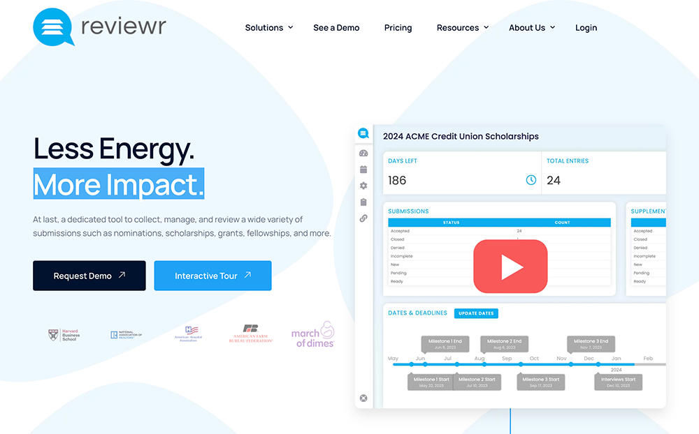 Reviewr’s homepage.
